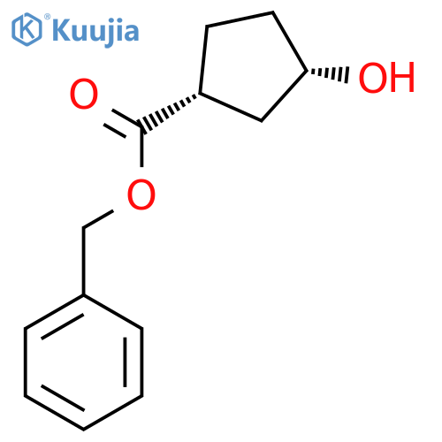 (1S,3R)-benzyl-3-hydroxycyclopentanecarboxylate structure