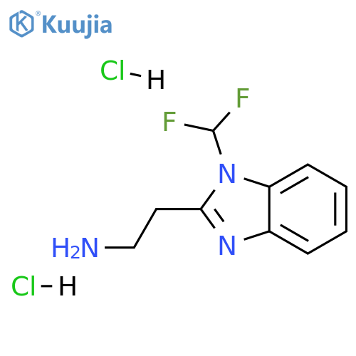 2-1-(difluoromethyl)-1H-1,3-benzodiazol-2-ylethan-1-amine dihydrochloride structure