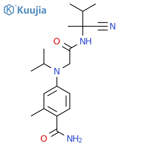 4-({[(1-Cyano-1,2-dimethylpropyl)carbamoyl]methyl}(propan-2-yl)amino)-2-methylbenzamide structure