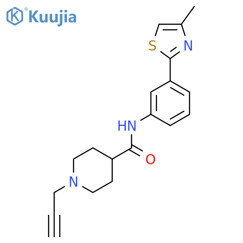 N-[3-(4-methyl-1,3-thiazol-2-yl)phenyl]-1-(prop-2-yn-1-yl)piperidine-4-carboxamide structure