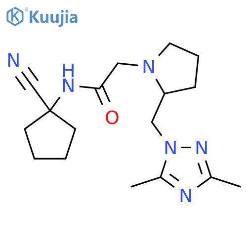 N-(1-cyanocyclopentyl)-2-{2-[(3,5-dimethyl-1H-1,2,4-triazol-1-yl)methyl]pyrrolidin-1-yl}acetamide structure