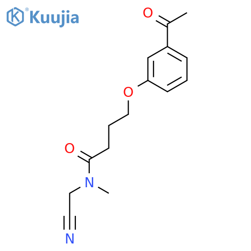 4-(3-acetylphenoxy)-N-(cyanomethyl)-N-methylbutanamide structure