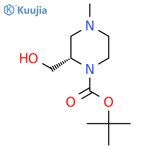 tert-butyl (2S)-2-(hydroxymethyl)-4-methyl-piperazine-1-carboxylate structure