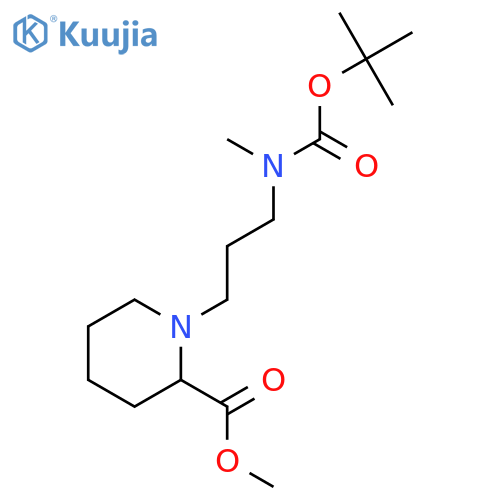 1-3-(tert-Butoxycarbonyl-methyl-amino)-propyl-piperidine-2-carboxylic acid methyl ester structure