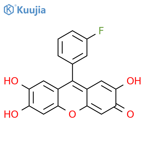 3H-Xanthen-3-one, 9-(3-fluorophenyl)-2,6,7-trihydroxy- structure