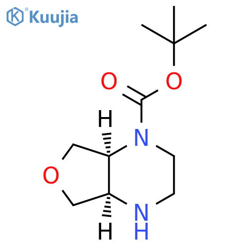 Furo[3,4-b]pyrazine-1(2H)-carboxylic acid, hexahydro-, 1,1-dimethylethyl ester, (4aR,7aS)-rel- structure