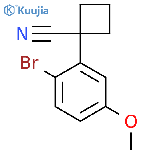 1-(2-bromo-5-methoxyphenyl)cyclobutane-1-carbonitrile structure