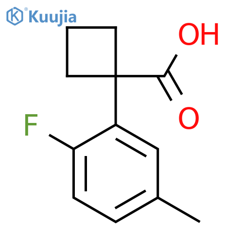1-(2-fluoro-5-methylphenyl)cyclobutane-1-carboxylic acid structure