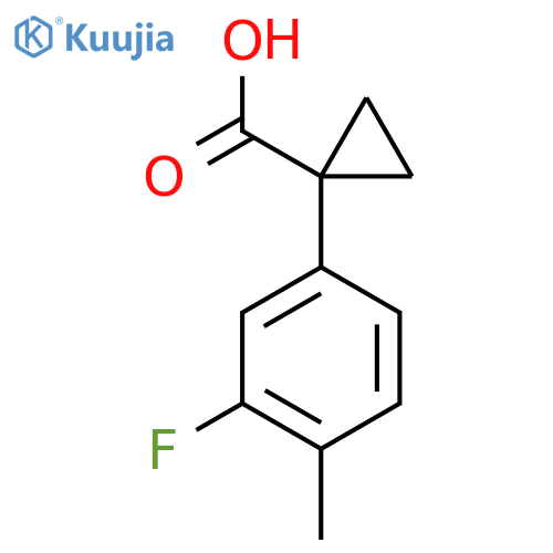 1-(3-fluoro-4-methylphenyl)cyclopropane-1-carboxylic acid structure