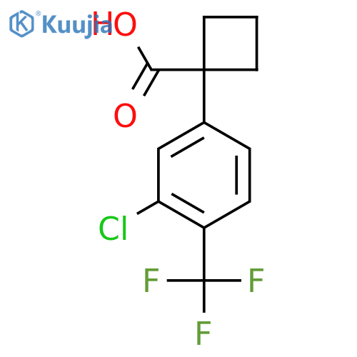 1-3-chloro-4-(trifluoromethyl)phenylcyclobutane-1-carboxylic acid structure