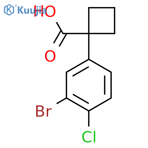 1-(3-bromo-4-chlorophenyl)cyclobutane-1-carboxylic acid structure