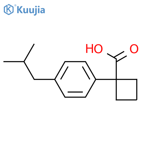 1-4-(2-methylpropyl)phenylcyclobutane-1-carboxylic acid structure