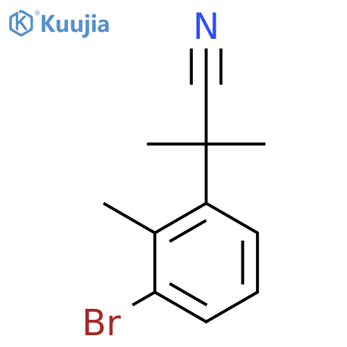 2-(3-bromo-2-methylphenyl)-2-methylpropanenitrile structure