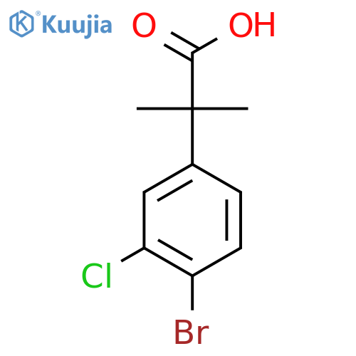 2-(4-bromo-3-chlorophenyl)-2-methylpropanoic acid structure