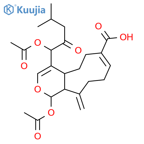 Cyclonona[c]pyran-7-carboxylicacid,1-(acetyloxy)-4-[1-(acetyloxy)-4-methyl-2-oxopentyl]-1,4a,5,6,9,10,11,11a-octahydro-11-methylene-(9CI) structure