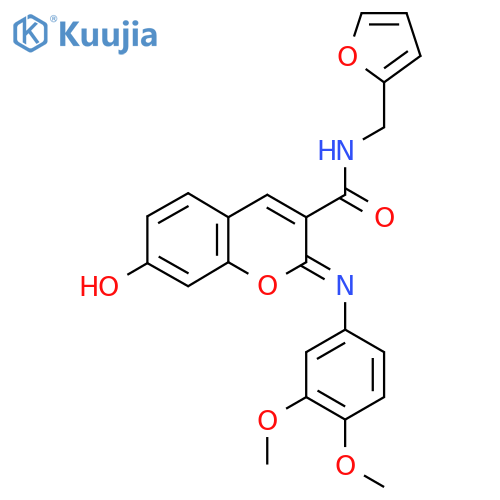 (2Z)-2-[(3,4-dimethoxyphenyl)imino]-N-[(furan-2-yl)methyl]-7-hydroxy-2H-chromene-3-carboxamide structure