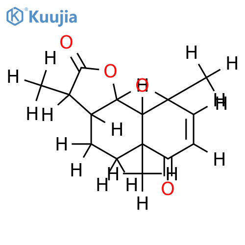 1-Oxo-4alpha,5alpha-epoxyeudesm-2-en-11betaH-12,6alpha-olide structure
