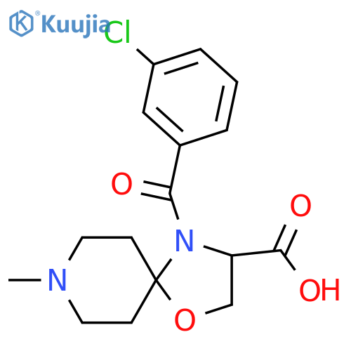 4-(3-Chlorobenzoyl)-8-methyl-1-oxa-4,8-diazaspiro[4.5]decane-3-carboxylic acid structure