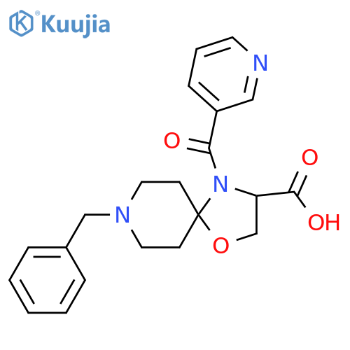 8-Benzyl-4-(pyridine-3-carbonyl)-1-oxa-4,8-diazaspiro[4.5]decane-3-carboxylic acid structure
