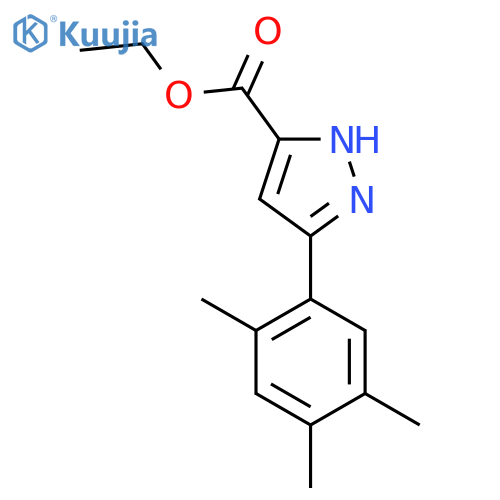 Ethyl 5-(2,4,5-trimethylphenyl)-1H-pyrazole-3-carboxylate structure