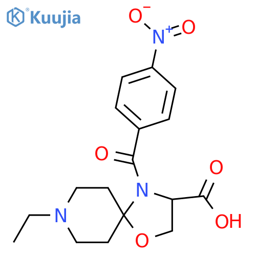 8-Ethyl-4-(4-nitrobenzoyl)-1-oxa-4,8-diazaspiro[4.5]decane-3-carboxylic acid structure