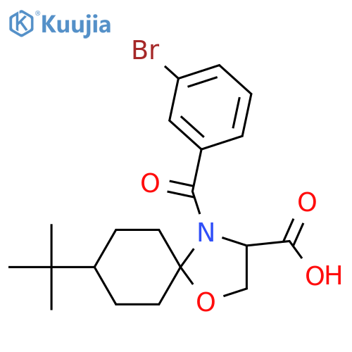 4-(3-Bromobenzoyl)-8-tert-butyl-1-oxa-4-azaspiro[4.5]decane-3-carboxylic acid structure