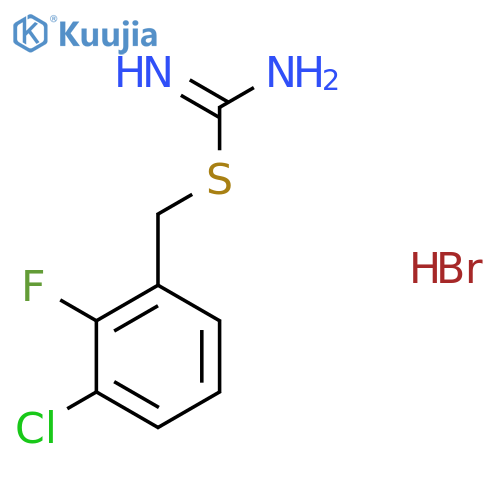 {[(3-Chloro-2-fluorophenyl)methyl]sulfanyl}methanimidamide hydrobromide structure