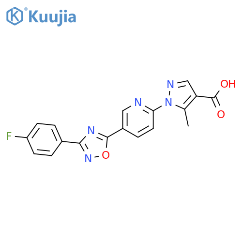 1-{5-3-(4-Fluorophenyl)-1,2,4-oxadiazol-5-yl-pyridin-2-yl}-5-methyl-1H-pyrazole-4-carboxylic acid structure