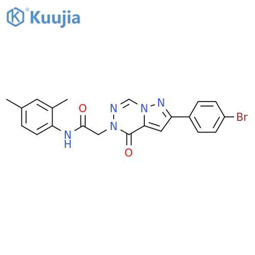 2-[2-(4-bromophenyl)-4-oxo-4H,5H-pyrazolo[1,5-d][1,2,4]triazin-5-yl]-N-(2,4-dimethylphenyl)acetamide structure