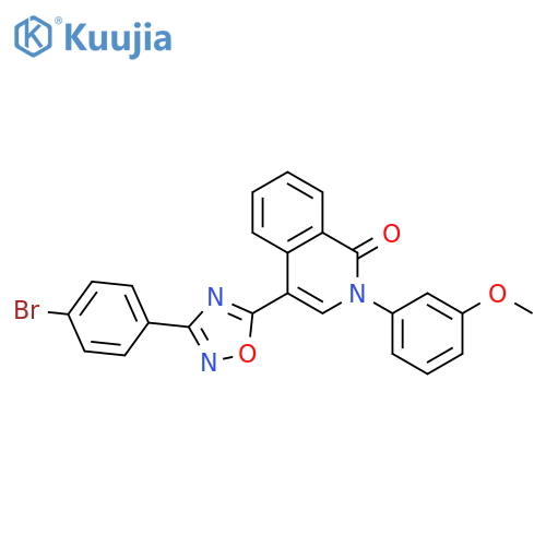 4-[3-(4-bromophenyl)-1,2,4-oxadiazol-5-yl]-2-(3-methoxyphenyl)-1,2-dihydroisoquinolin-1-one structure