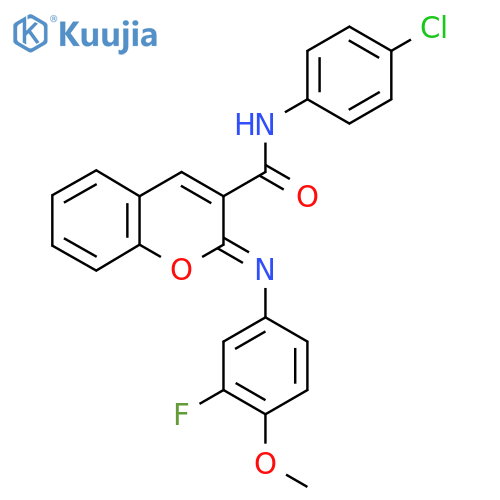 (2Z)-N-(4-chlorophenyl)-2-[(3-fluoro-4-methoxyphenyl)imino]-2H-chromene-3-carboxamide structure