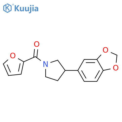 3-(2H-1,3-benzodioxol-5-yl)-1-(furan-2-carbonyl)pyrrolidine structure