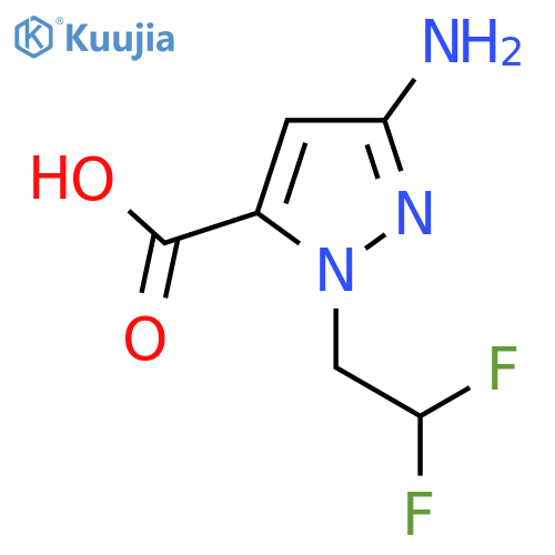 3-amino-1-(2,2-difluoroethyl)-1H-pyrazole-5-carboxylic acid structure