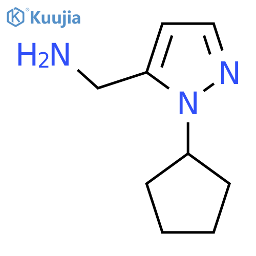 (1-cyclopentyl-1H-pyrazol-5-yl)methanamine structure