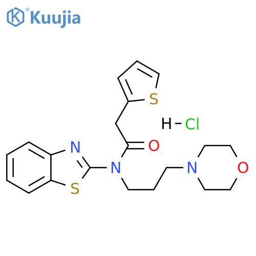 N-(1,3-benzothiazol-2-yl)-N-3-(morpholin-4-yl)propyl-2-(thiophen-2-yl)acetamide hydrochloride structure