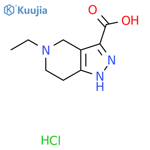 5-Ethyl-4,5,6,7-tetrahydro-2H-pyrazolo[4,3-c]pyridine-3-carboxylic acid hydrochloride structure