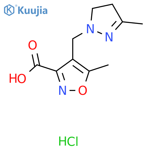 5-Methyl-4-[(3-methyl-4,5-dihydro-1H-pyrazol-1-yl)methyl]isoxazole-3-carboxylic acid hydrochloride structure