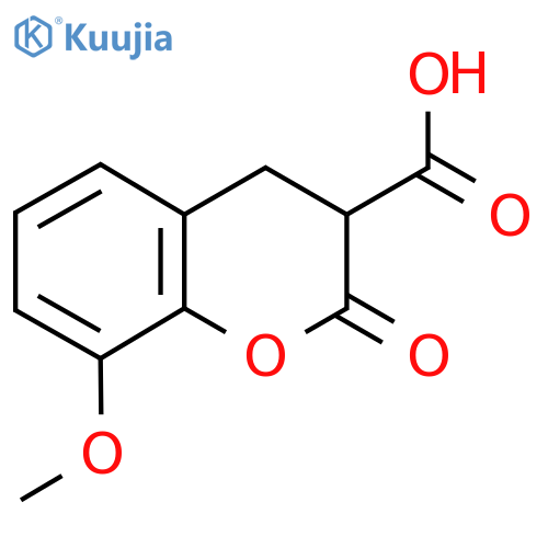 8-Methoxy-2-oxo-3,4-dihydrochromene-3-carboxylic acid structure