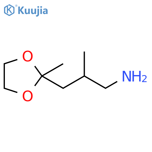 2-methyl-3-(2-methyl-1,3-dioxolan-2-yl)propan-1-amine structure