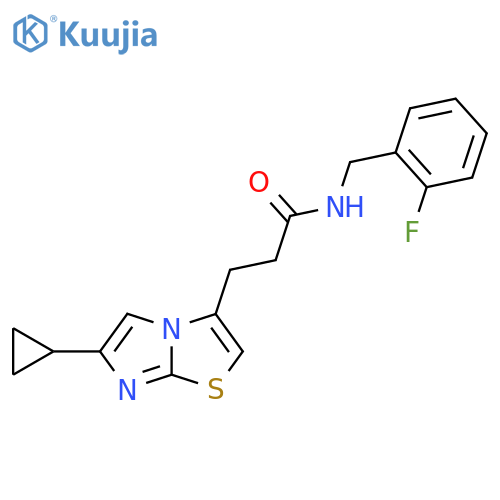 3-{6-cyclopropylimidazo2,1-b1,3thiazol-3-yl}-N-(2-fluorophenyl)methylpropanamide structure