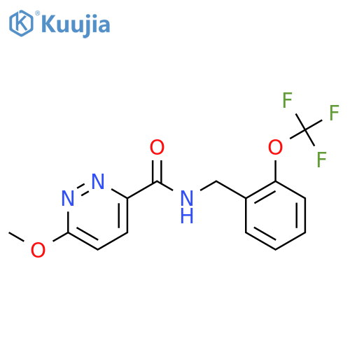 6-methoxy-N-{2-(trifluoromethoxy)phenylmethyl}pyridazine-3-carboxamide structure
