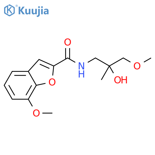 N-(2-hydroxy-3-methoxy-2-methylpropyl)-7-methoxy-1-benzofuran-2-carboxamide structure
