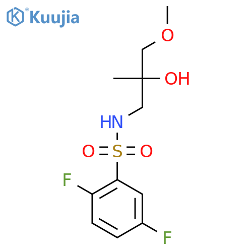 2,5-difluoro-N-(2-hydroxy-3-methoxy-2-methylpropyl)benzene-1-sulfonamide structure