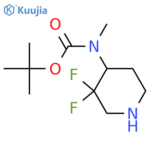tert-butyl N-(3,3-difluoropiperidin-4-yl)-N-methylcarbamate structure