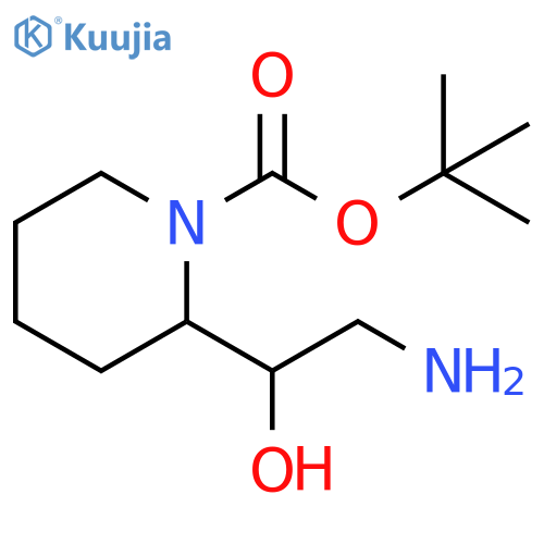 tert-butyl 2-(2-amino-1-hydroxyethyl)piperidine-1-carboxylate structure