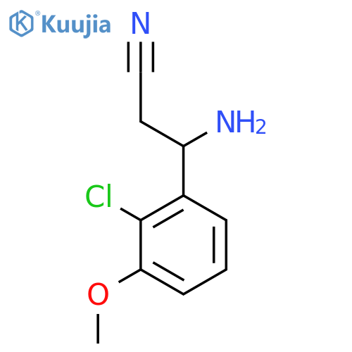 3-AMINO-3-(2-CHLORO-3-METHOXYPHENYL)PROPANENITRILE structure