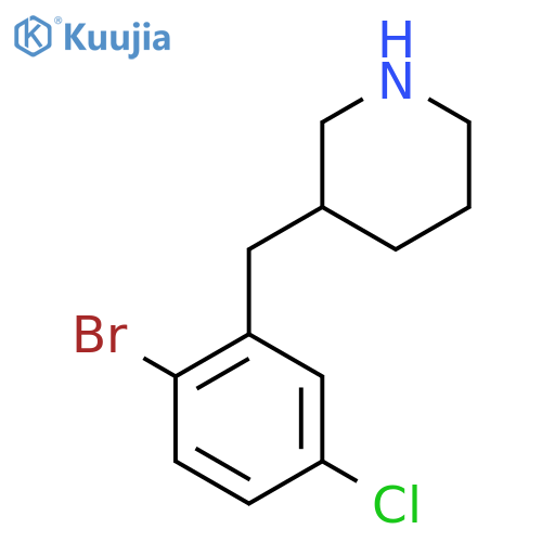 3-(2-bromo-5-chlorophenyl)methylpiperidine structure
