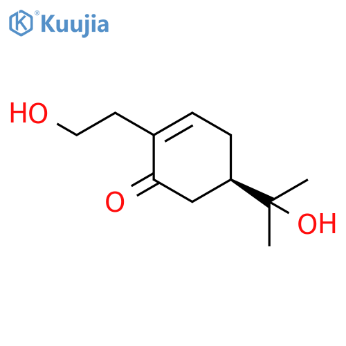 2-Cyclohexen-1-one, 2-(2-hydroxyethyl)-5-(1-hydroxy-1-methylethyl)-,(R)- structure