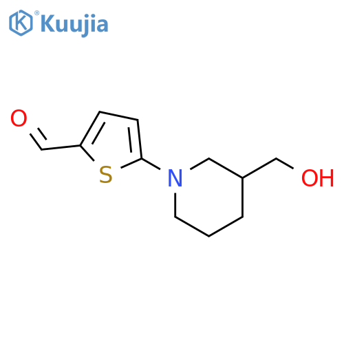 2-Thiophenecarboxaldehyde, 5-[3-(hydroxymethyl)-1-piperidinyl]- structure