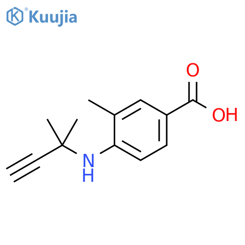 3-methyl-4-(2-methylbut-3-yn-2-yl)aminobenzoic acid structure